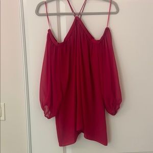 1.State red halter neck top